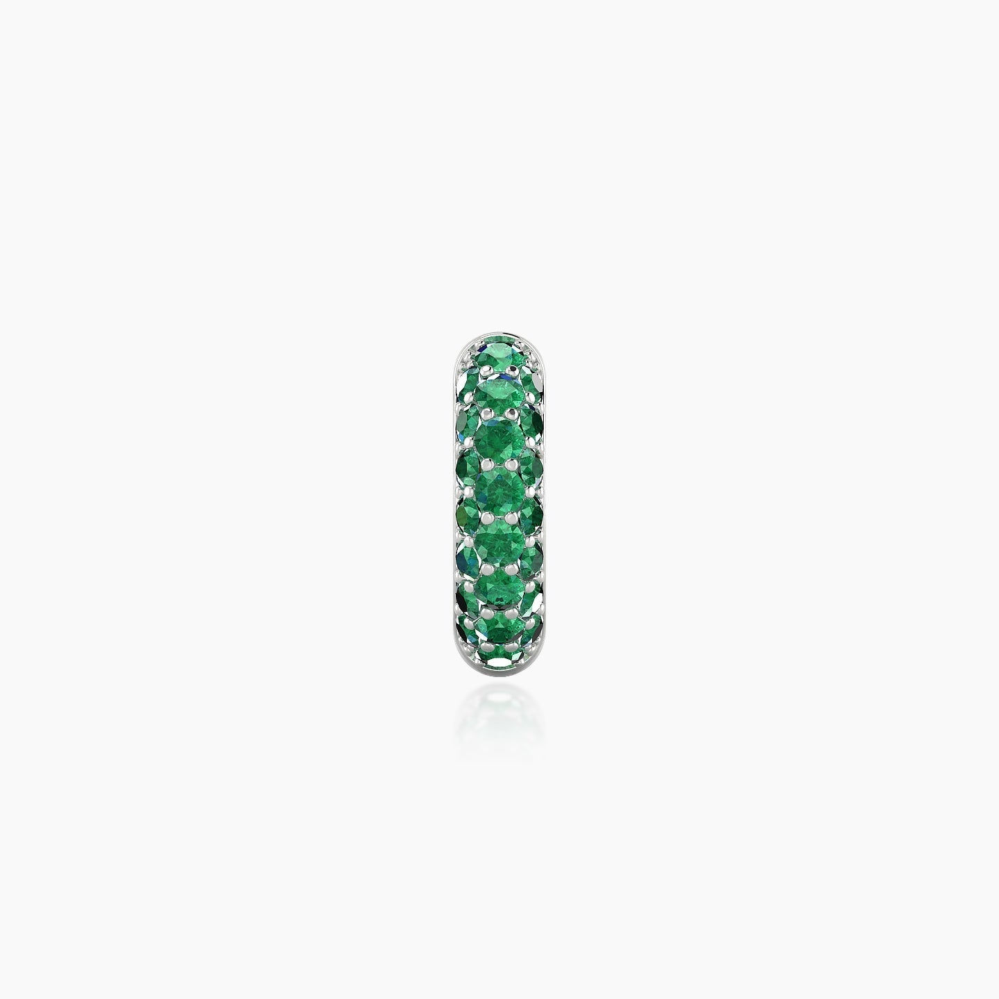 Theia | 18k White Gold 6.5 mm Pave Emerald Hoop Piercing