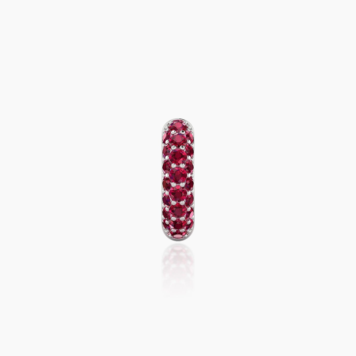 Theia | 18k White Gold 6.5 mm Pave Ruby Hoop Piercing