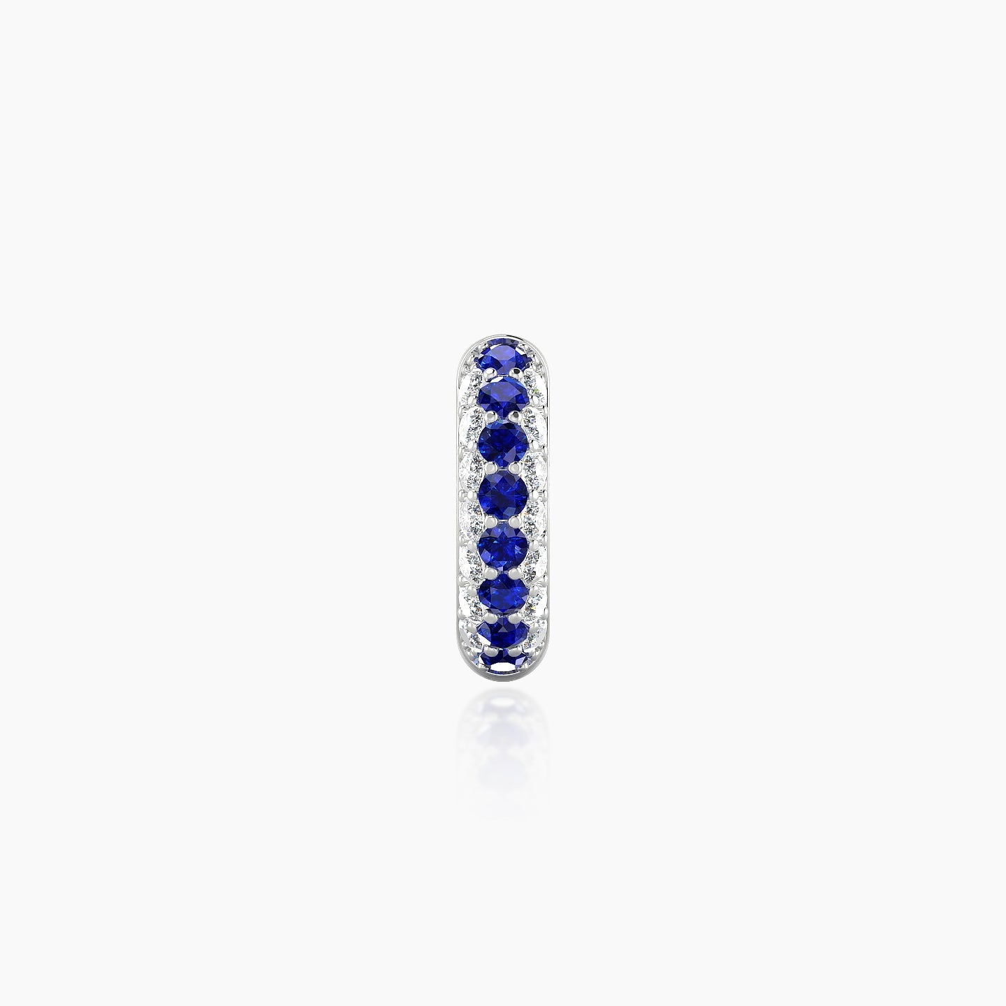 Theia | 18k White Gold 6.5 mm Pave Sapphire & Diamond Hoop Piercing