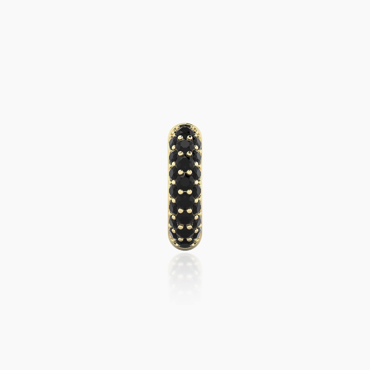 Theia | 18k Yellow Gold 6.5 mm Pave Black Diamond Hoop Piercing