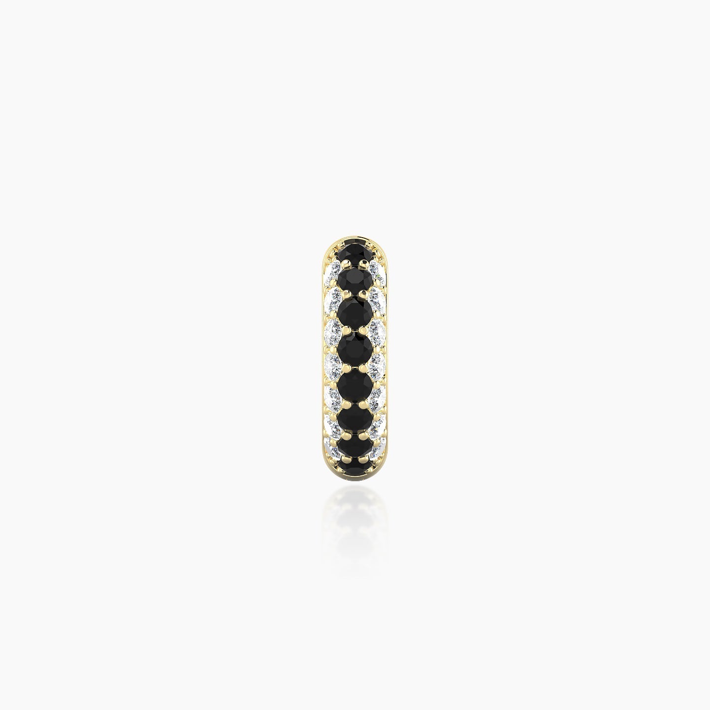 Theia | 18k Yellow Gold 6.5 mm Pave Black Diamond & Diamond Hoop Piercing