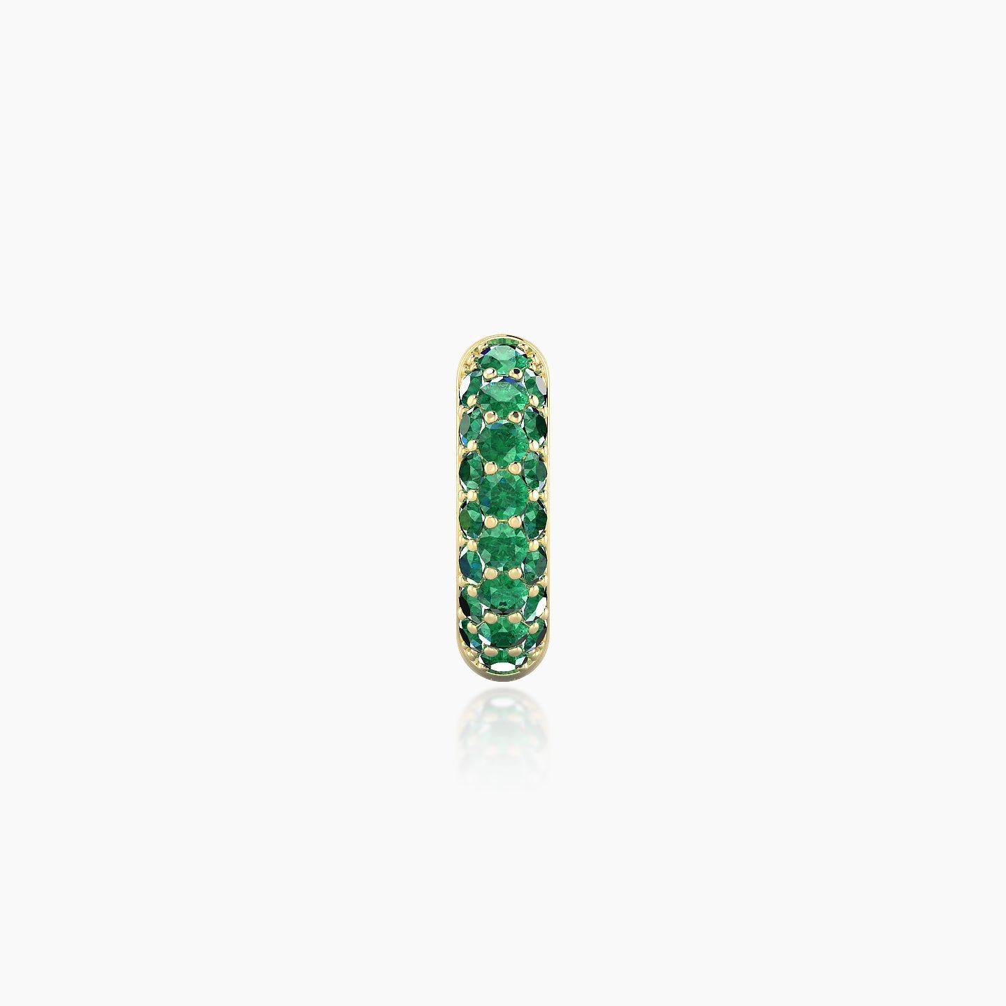 Theia | 18k Yellow Gold 6.5 mm Pave Emerald Hoop Piercing