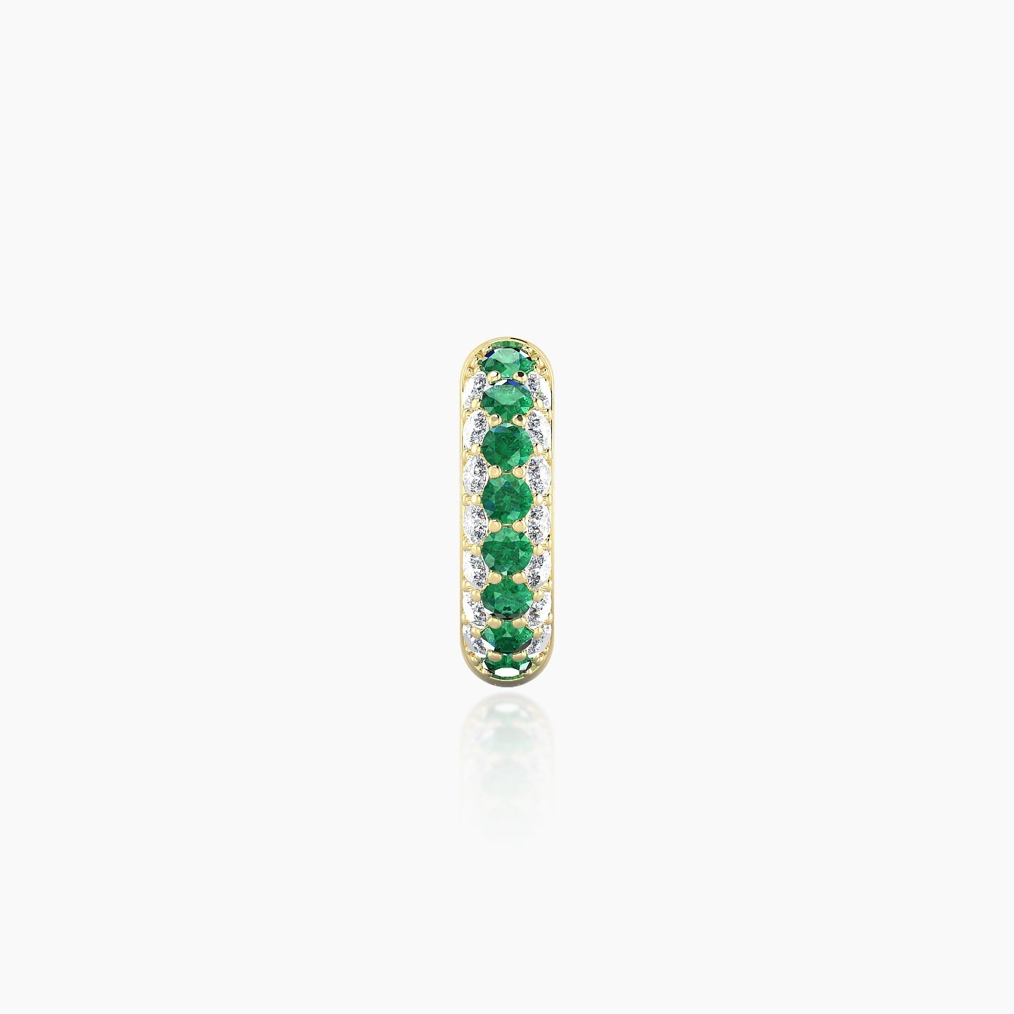 Theia | 18k Yellow Gold 6.5 mm Pave Emerald & Diamond Hoop Piercing