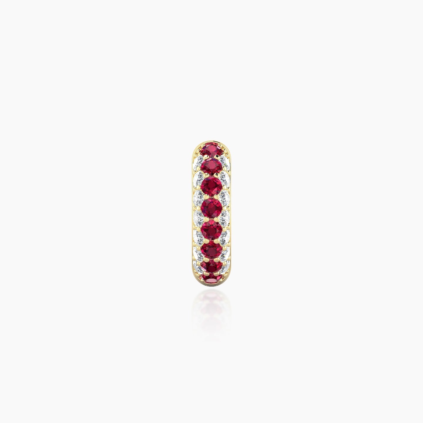 Theia | 18k Yellow Gold 6.5 mm Pave Ruby & Diamond Hoop Piercing