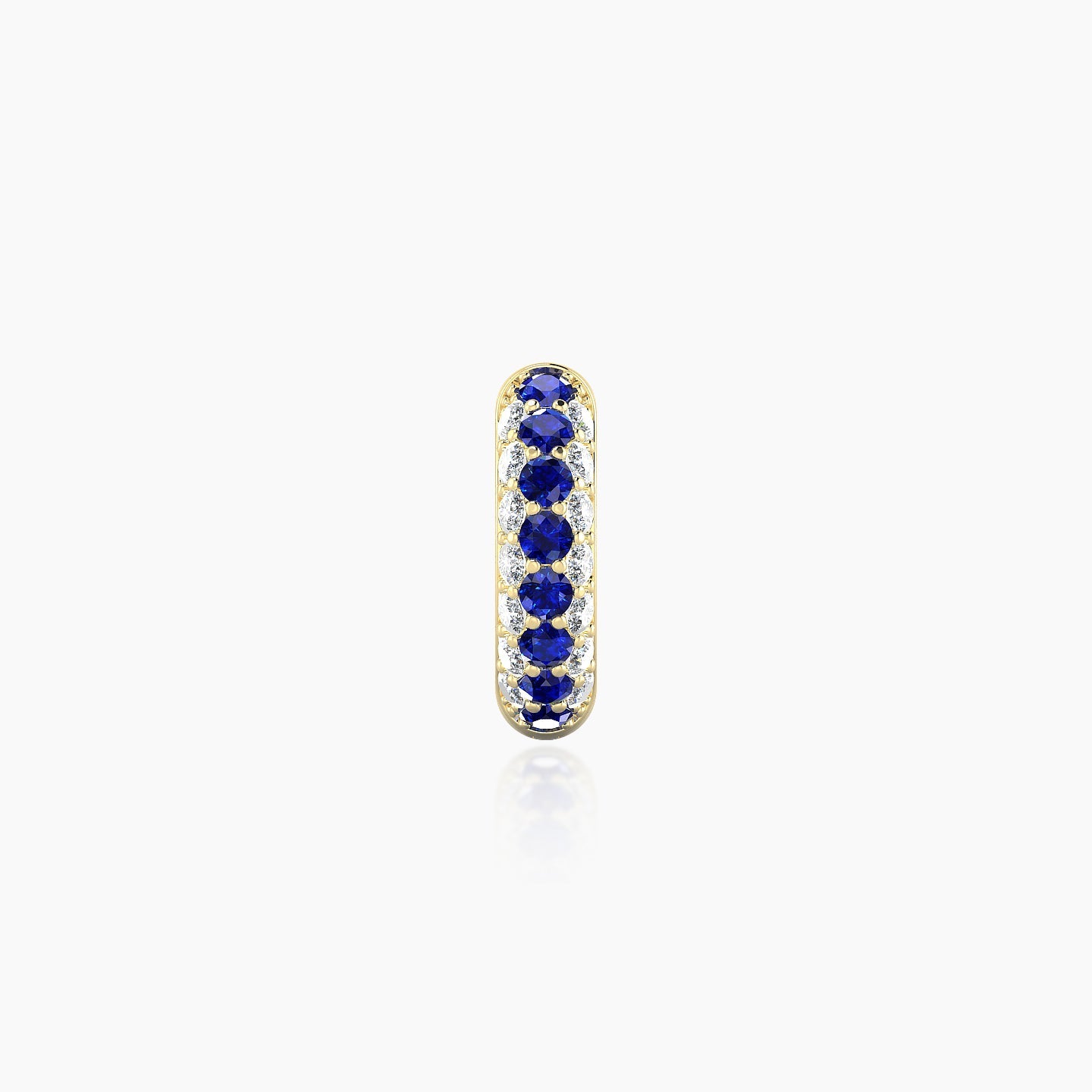 Theia | 18k Yellow Gold 6.5 mm Pave Sapphire & Diamond Hoop Piercing