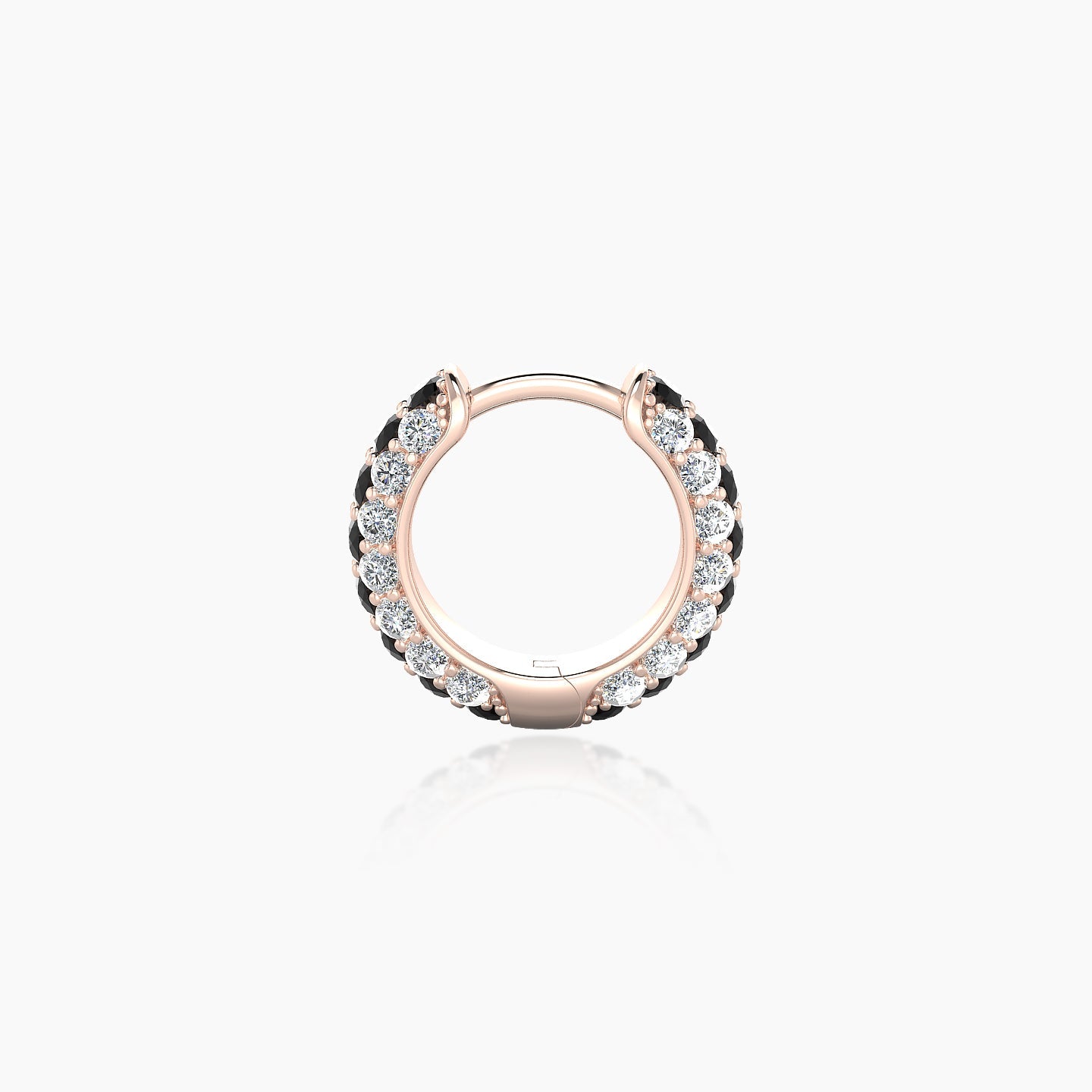 Theia | 18k Rose Gold 6.5 mm Pave Black Diamond & Diamond Hoop Piercing