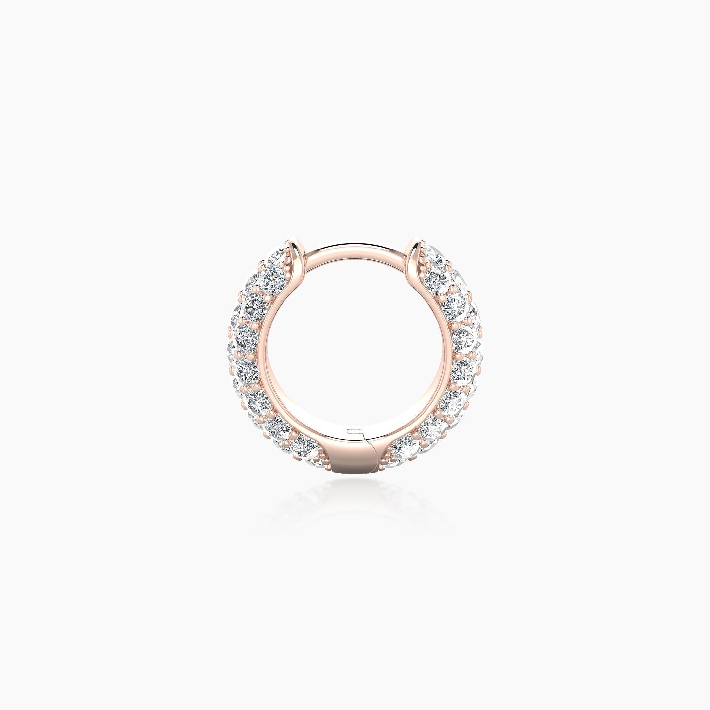 Theia | 18k Rose Gold 6.5 mm Pave Diamond Hoop Piercing