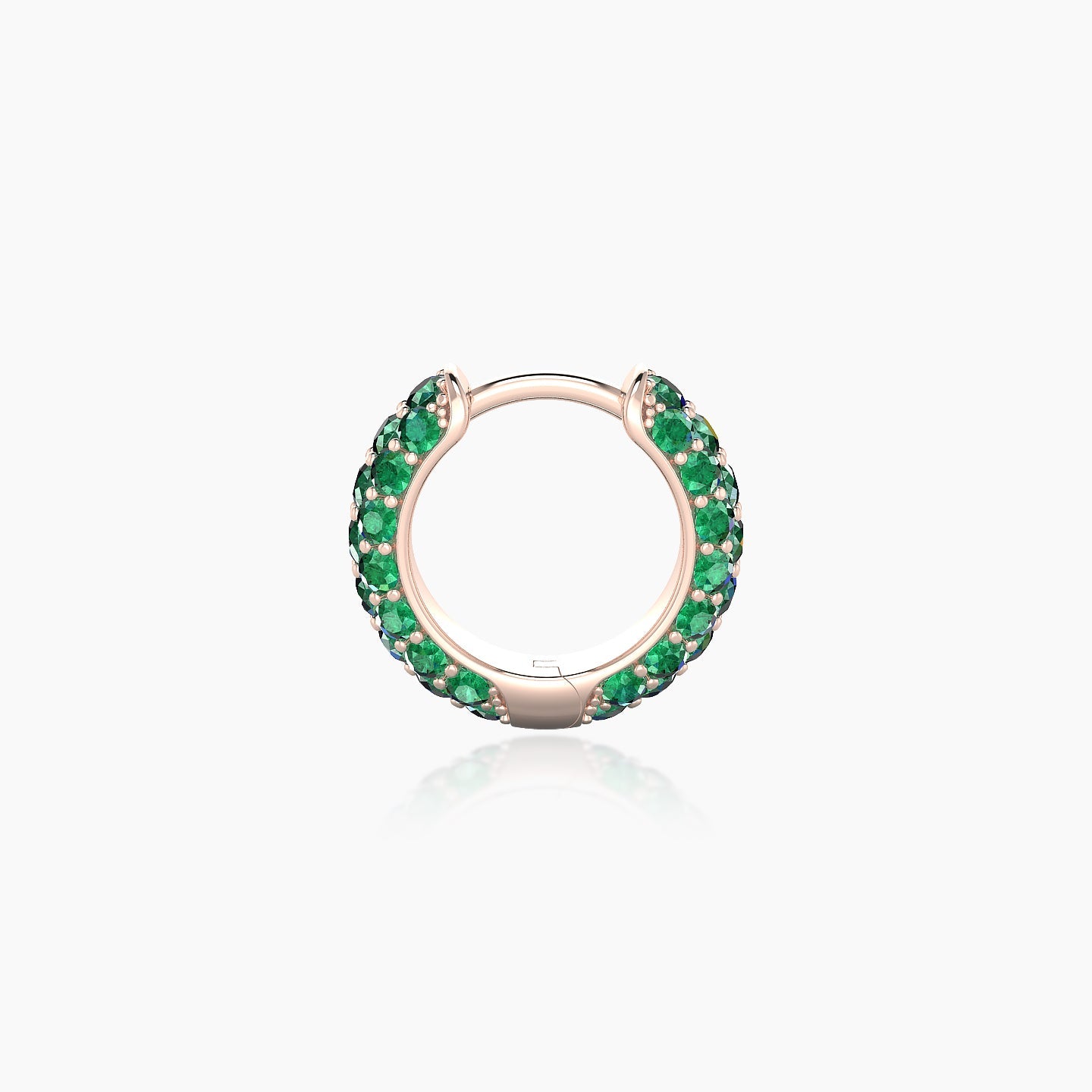 Theia | 18k Rose Gold 6.5 mm Pave Emerald Hoop Piercing