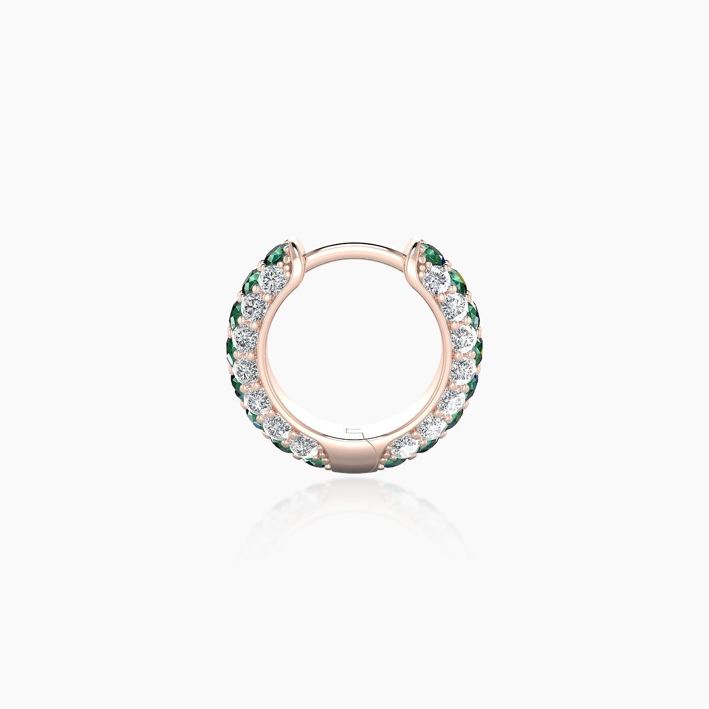 Theia | 18k Rose Gold 6.5 mm Pave Emerald & Diamond Hoop Piercing