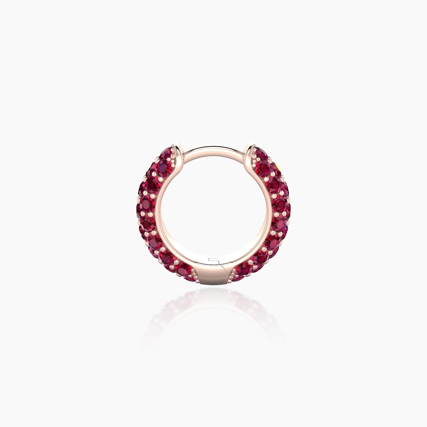 Theia | 18k Rose Gold 6.5 mm Pave Ruby Hoop Piercing