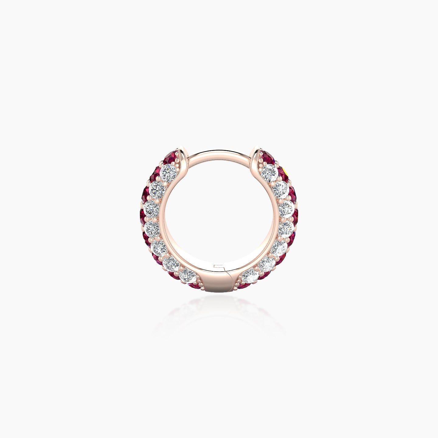 Theia | 18k Rose Gold 6.5 mm Pave Ruby & Diamond Hoop Piercing