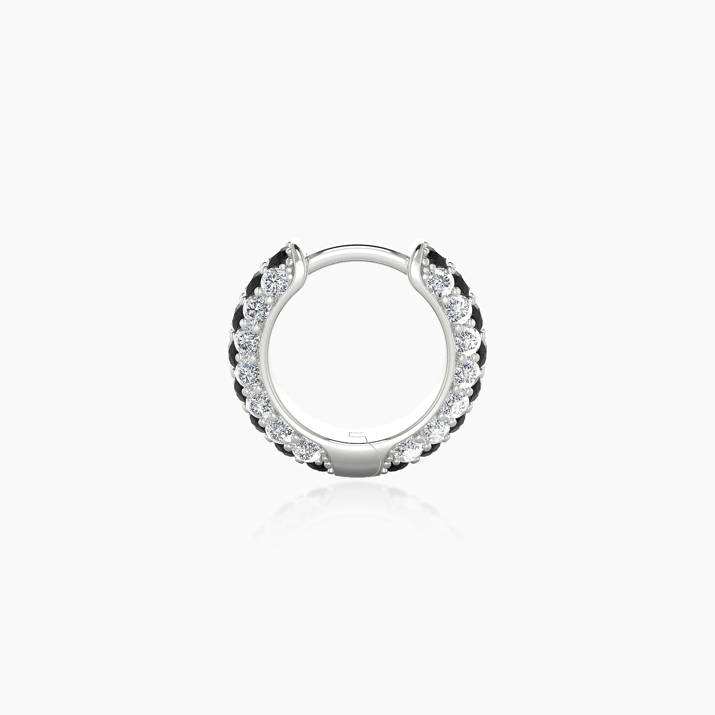 Theia | 18k White Gold 6.5 mm Pave Black Diamond & Diamond Hoop Piercing