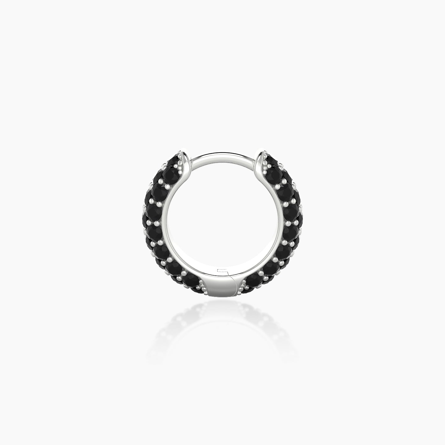 Theia | 18k White Gold 6.5 mm Pave Black Diamond Hoop Piercing