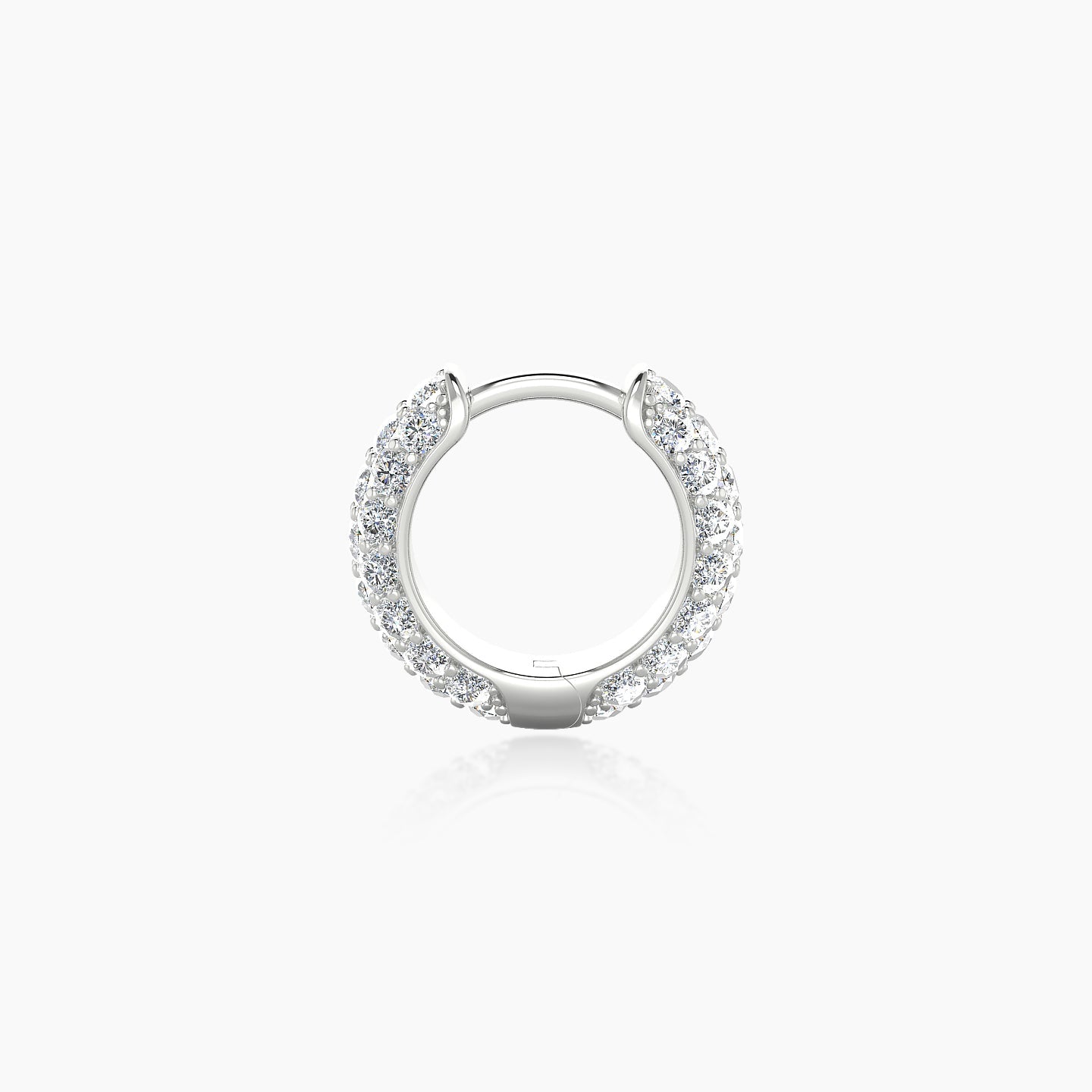 Theia | 18k White Gold 6.5 mm Pave Diamond Hoop Piercing