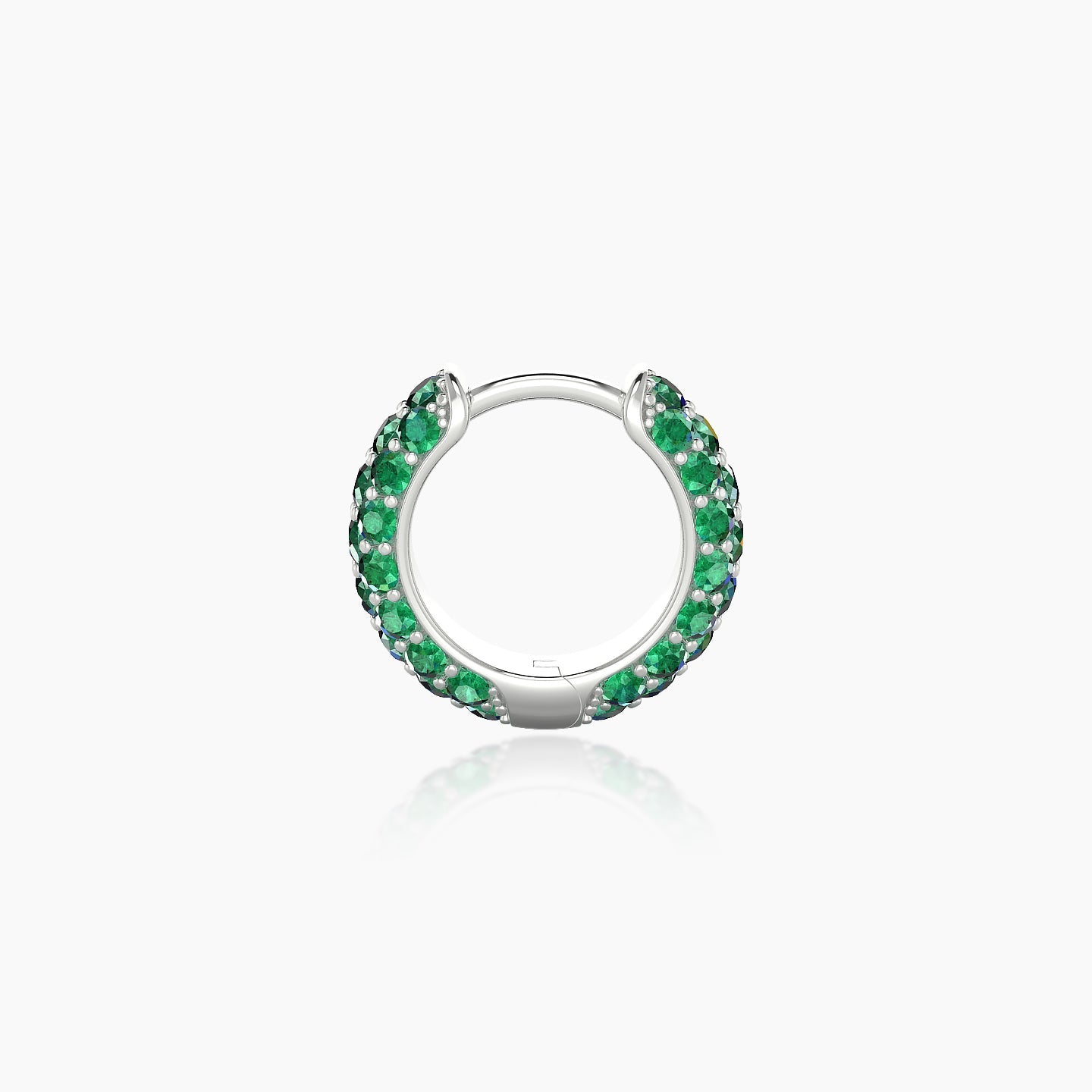 Theia | 18k White Gold 6.5 mm Pave Emerald Hoop Piercing