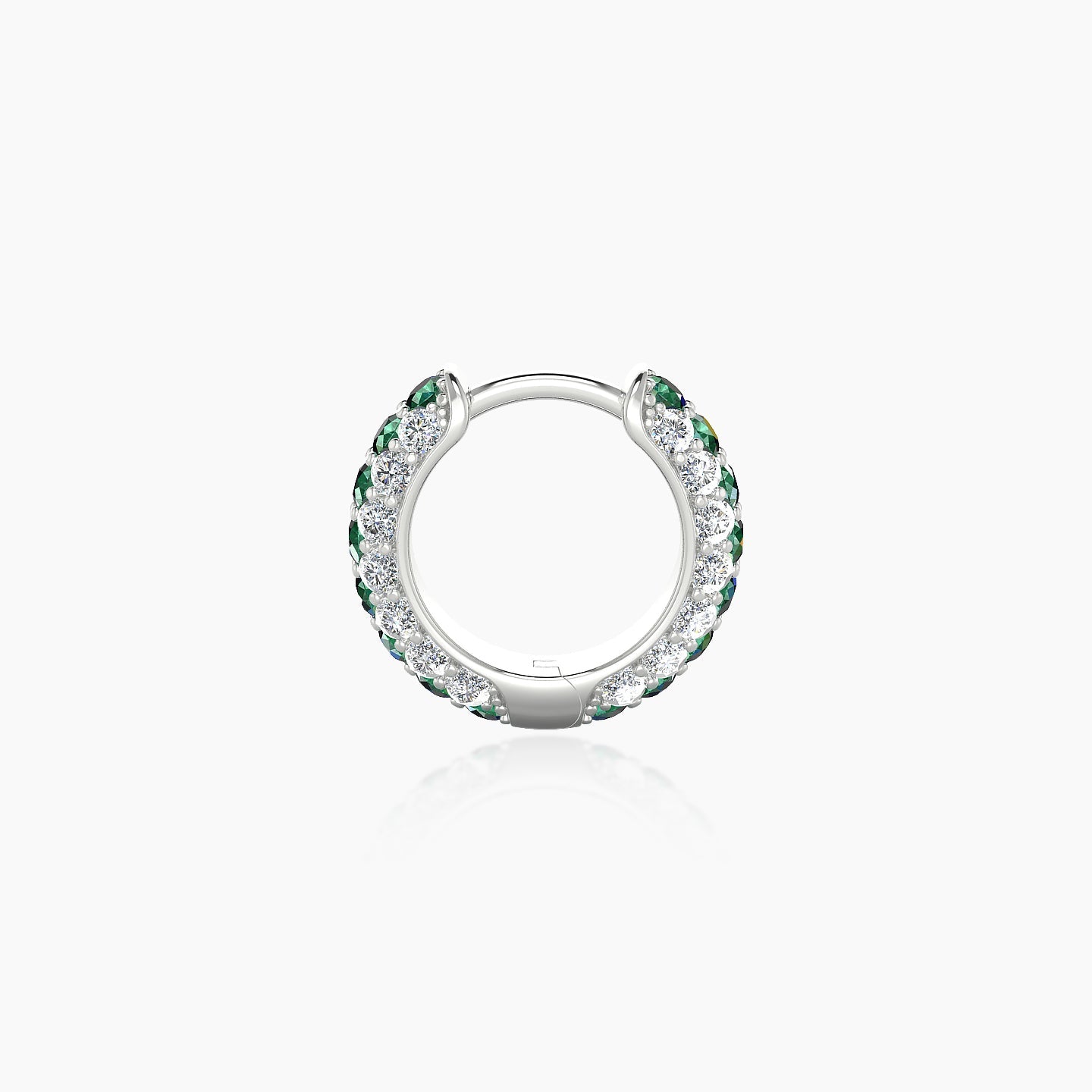 Theia | 18k White Gold 6.5 mm Pave Emerald & Diamond Hoop Piercing