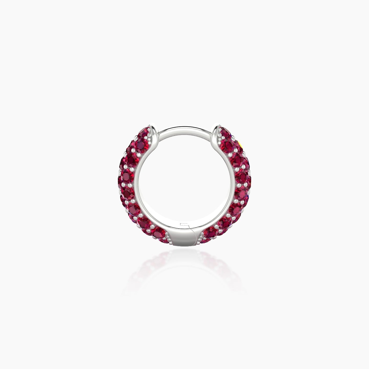 Theia | 18k White Gold 6.5 mm Pave Ruby Hoop Piercing