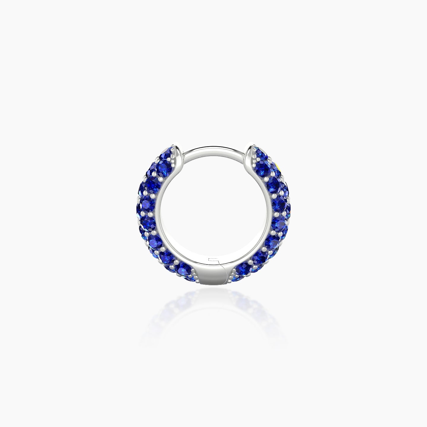 Theia | 18k White Gold 6.5 mm Pave Sapphire Hoop Piercing