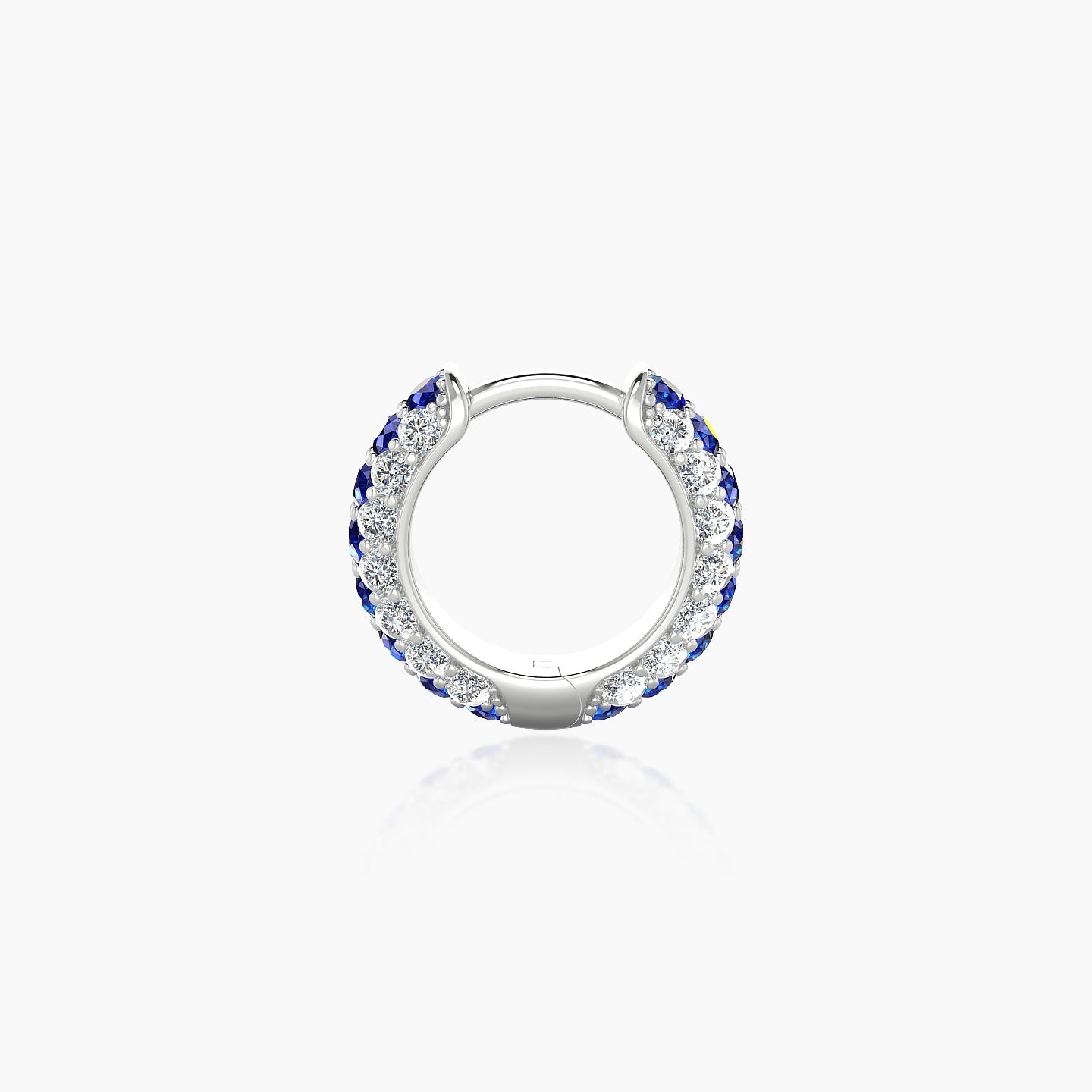 Theia | 18k White Gold 6.5 mm Pave Sapphire & Diamond Hoop Piercing