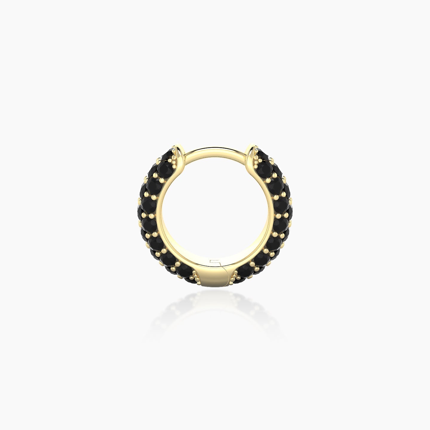 Theia | 18k Yellow Gold 6.5 mm Pave Black Diamond Hoop Piercing