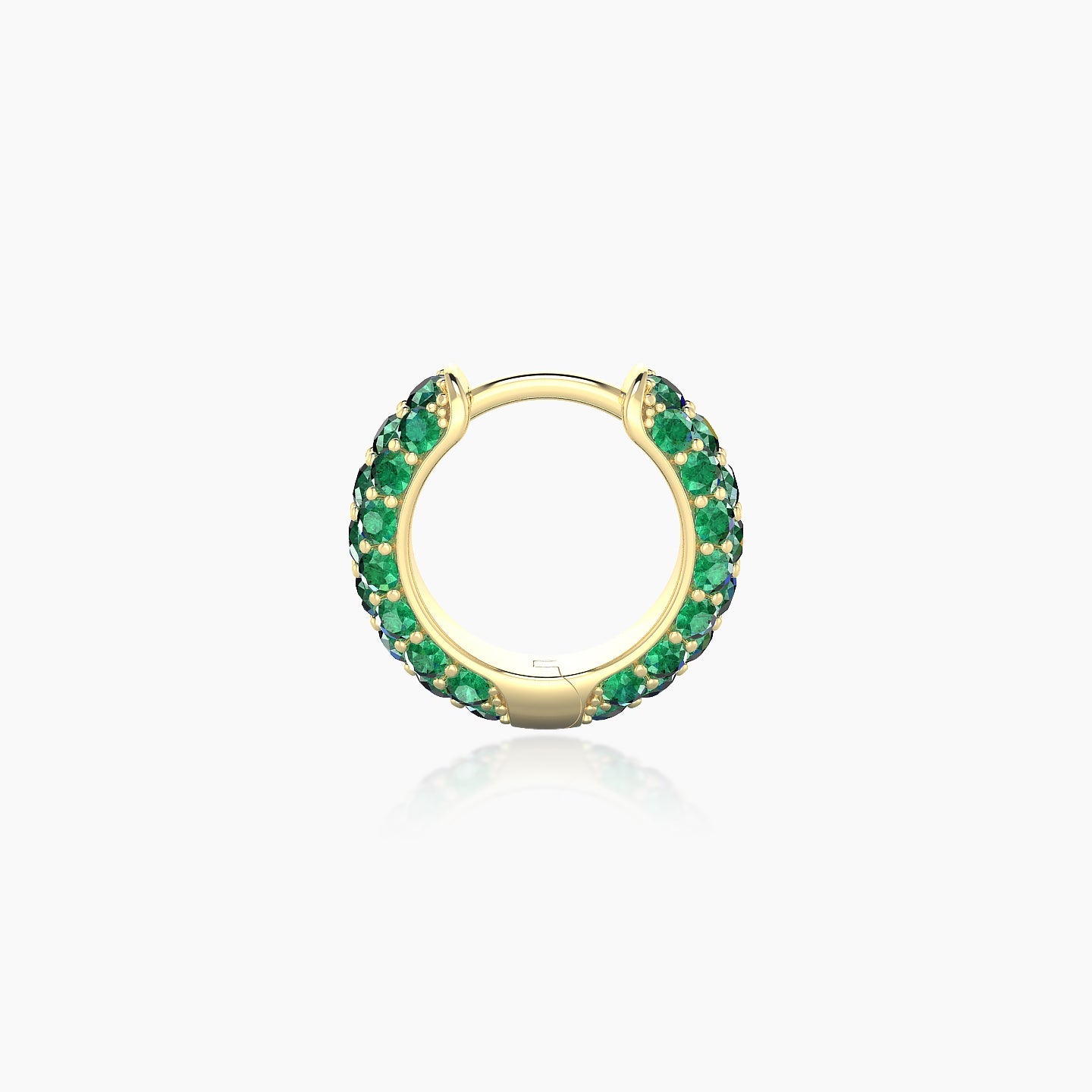 Theia | 18k Yellow Gold 6.5 mm Pave Emerald Hoop Piercing