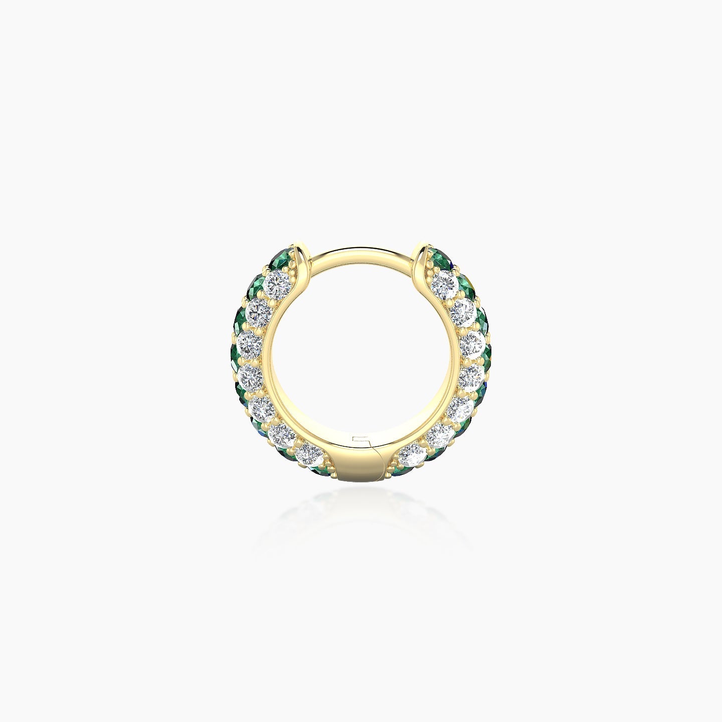 Theia | 18k Yellow Gold 6.5 mm Pave Emerald & Diamond Hoop Piercing