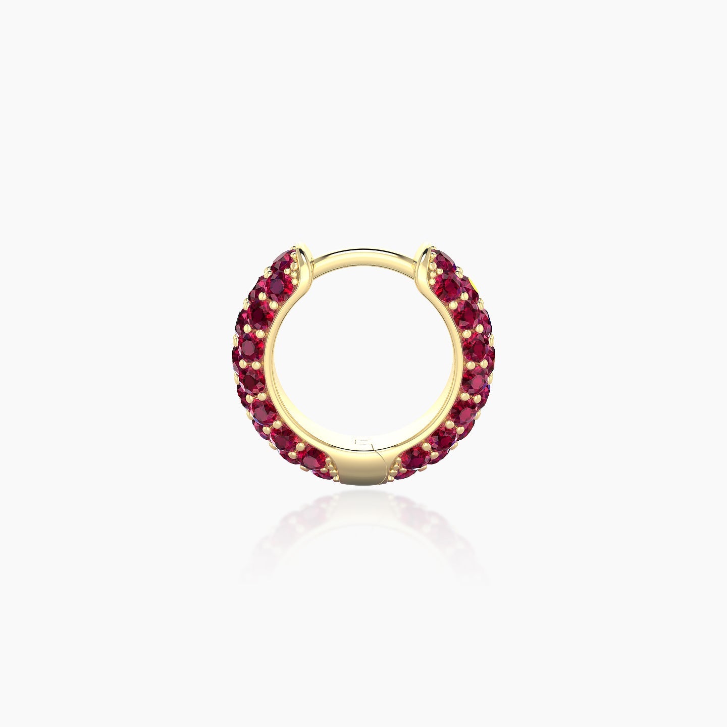 Theia | 18k Yellow Gold 6.5 mm Pave Ruby Hoop Piercing