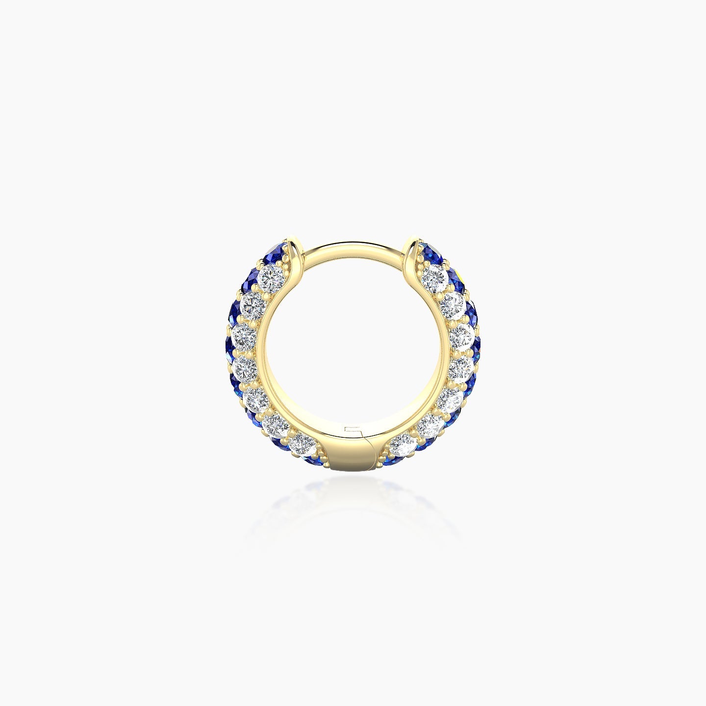 Theia | 18k Yellow Gold 6.5 mm Pave Sapphire & Diamond Hoop Piercing