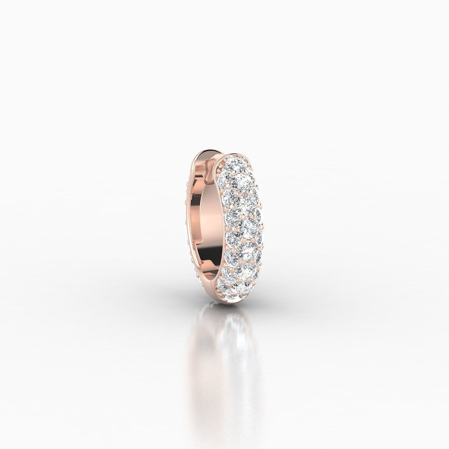 Theia | 18k Rose Gold 6.5 mm Pave Diamond Nose Ring Piercing