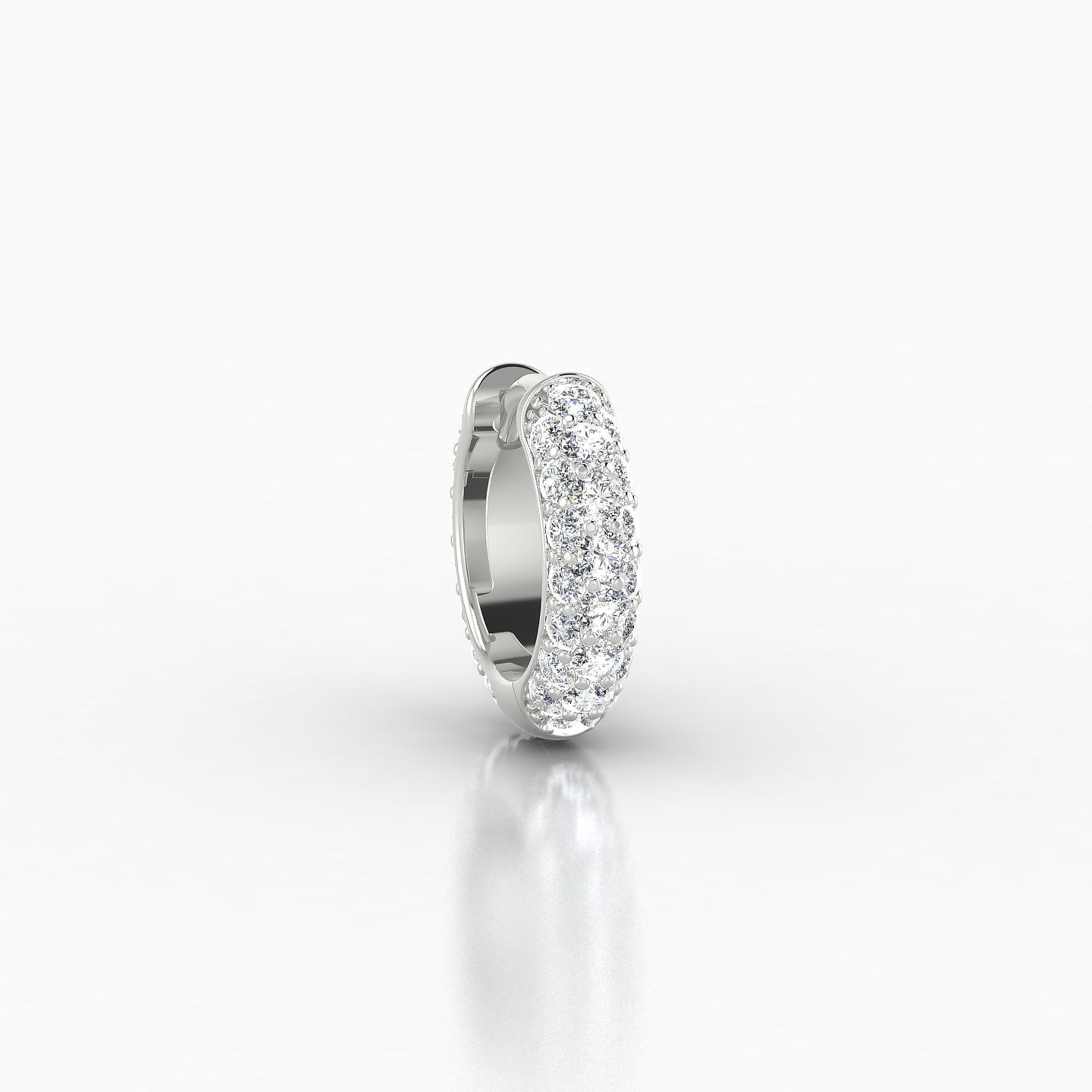 Theia | 18k White Gold 6.5 mm Pave Diamond Nose Ring Piercing