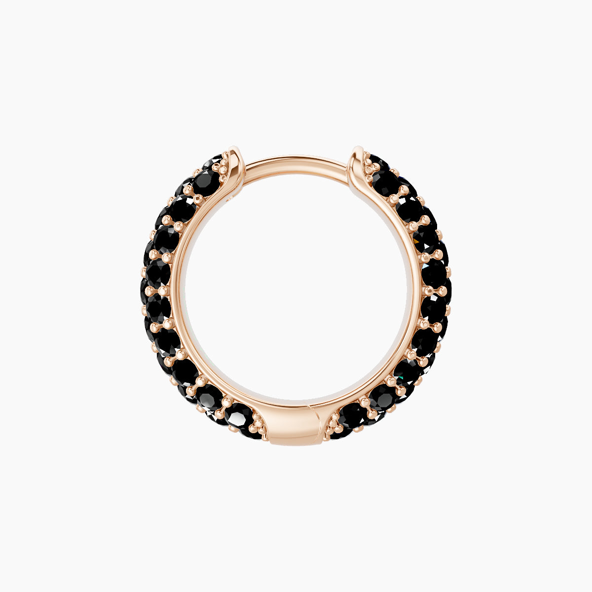 Theia | 18k Rose Gold 8 mm Pave Black Diamond Hoop Piercing