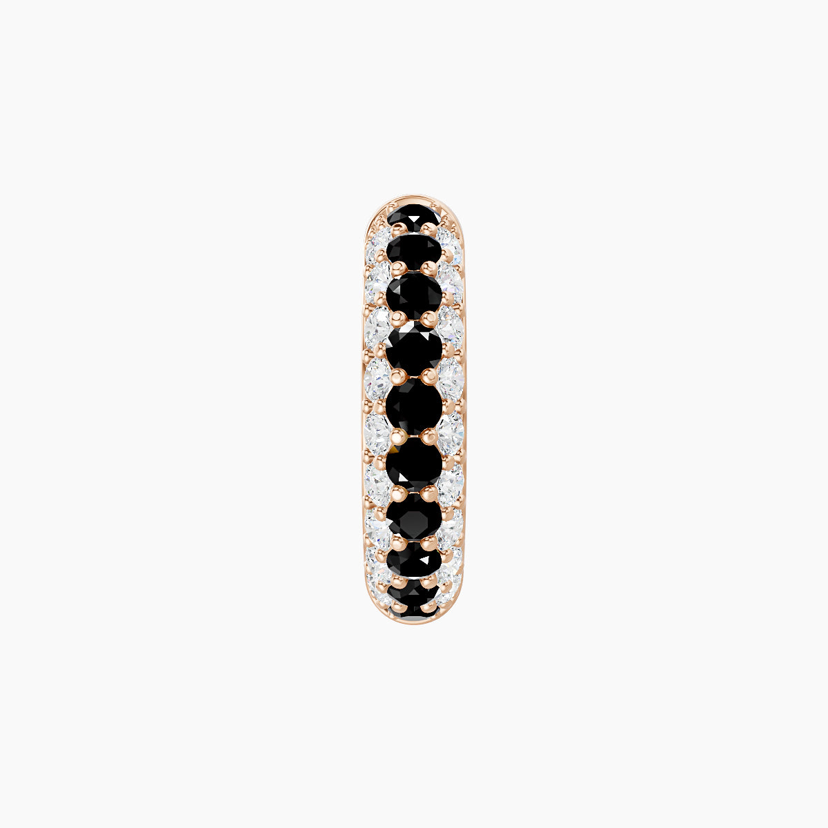 Theia | 18k Rose Gold 8 mm Pave Black Diamond & Diamond Hoop Piercing