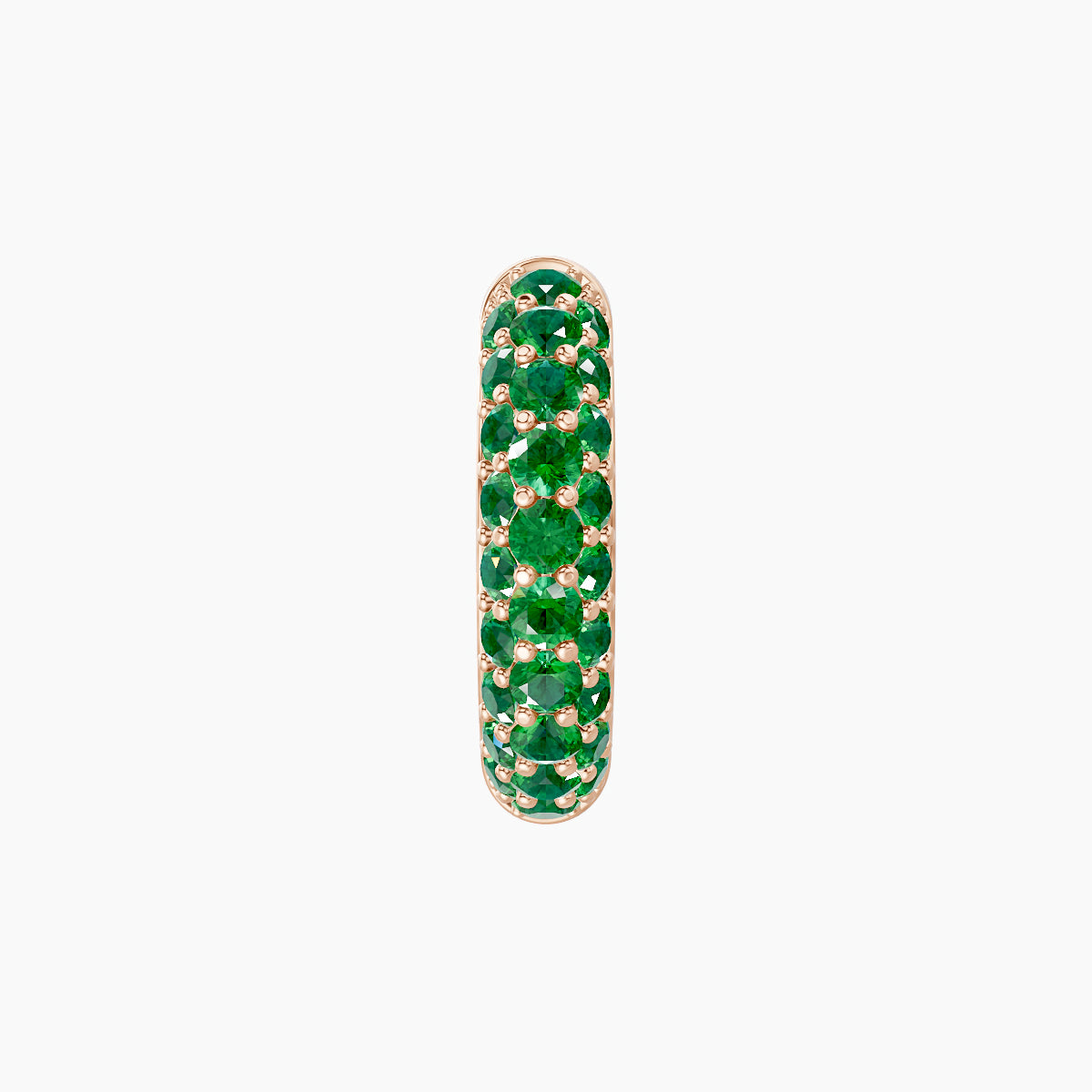 Theia | 18k Rose Gold 8 mm Pave Emerald Hoop Piercing