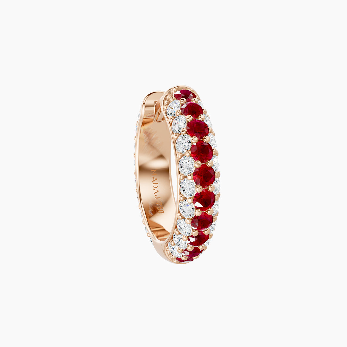 Theia | 18k Rose Gold 8 mm Pave Ruby & Diamond Hoop Piercing