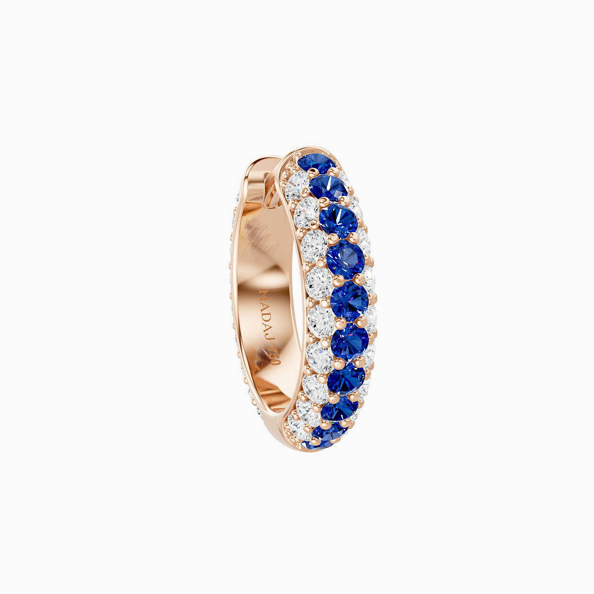 Theia | 18k Rose Gold 8 mm Pave Sapphire & Diamond Hoop Piercing