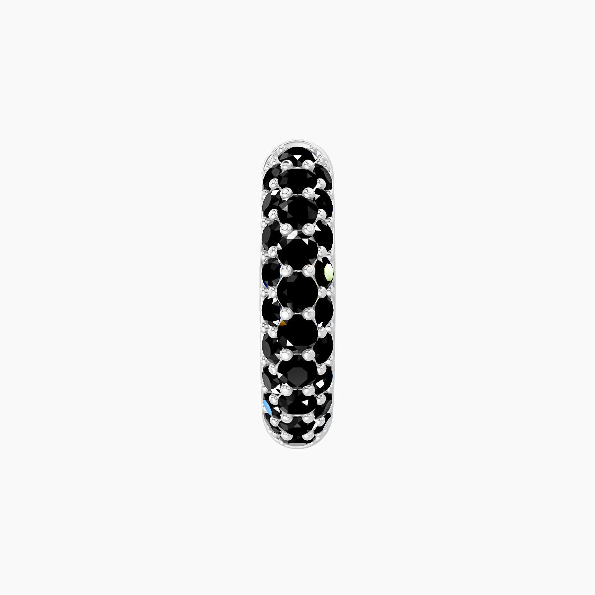Theia | 18k White Gold 8 mm Pave Black Diamond Hoop Piercing