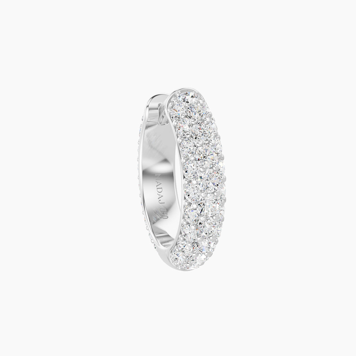 Theia | 18k White Gold 8 mm Pave Diamond Hoop Piercing