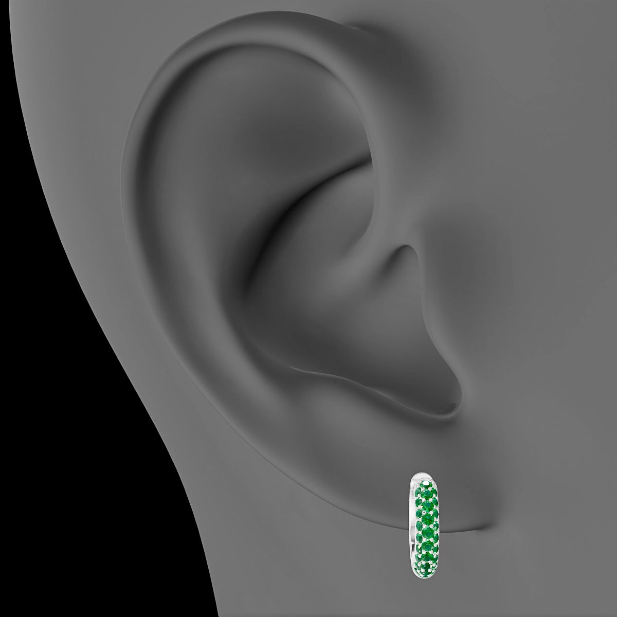 Theia | 18k White Gold 8 mm Pave Emerald Hoop Piercing