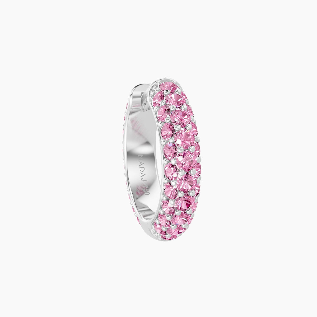 Theia | 18k White Gold 8 mm Pave Pink Sapphire Hoop Piercing