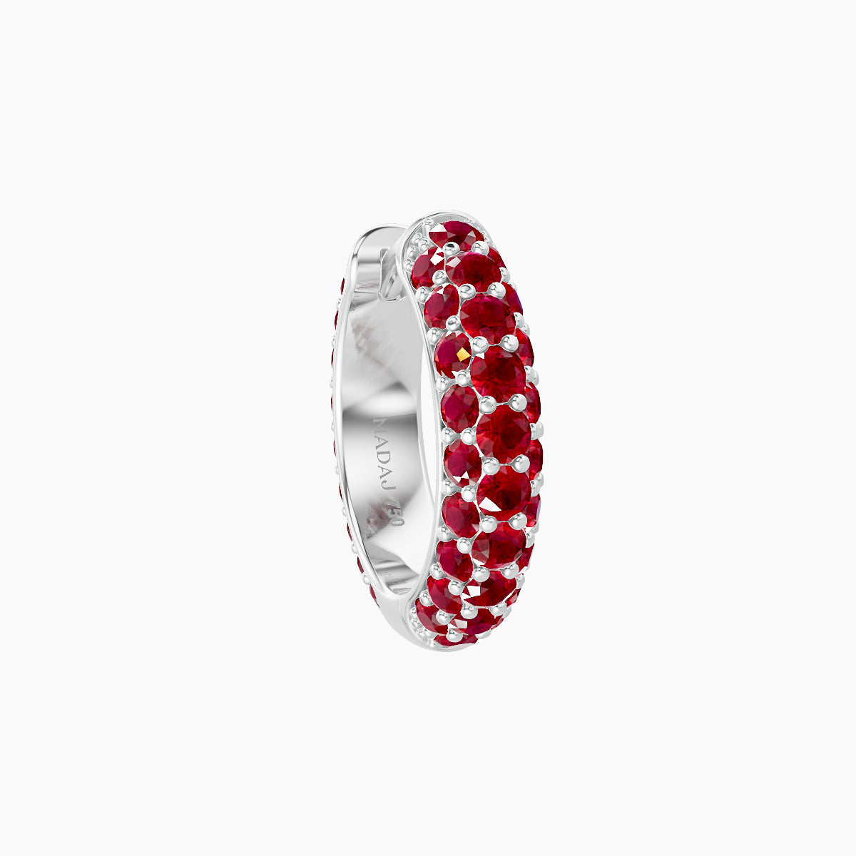 Theia | 18k White Gold 8 mm Pave Ruby Hoop Piercing