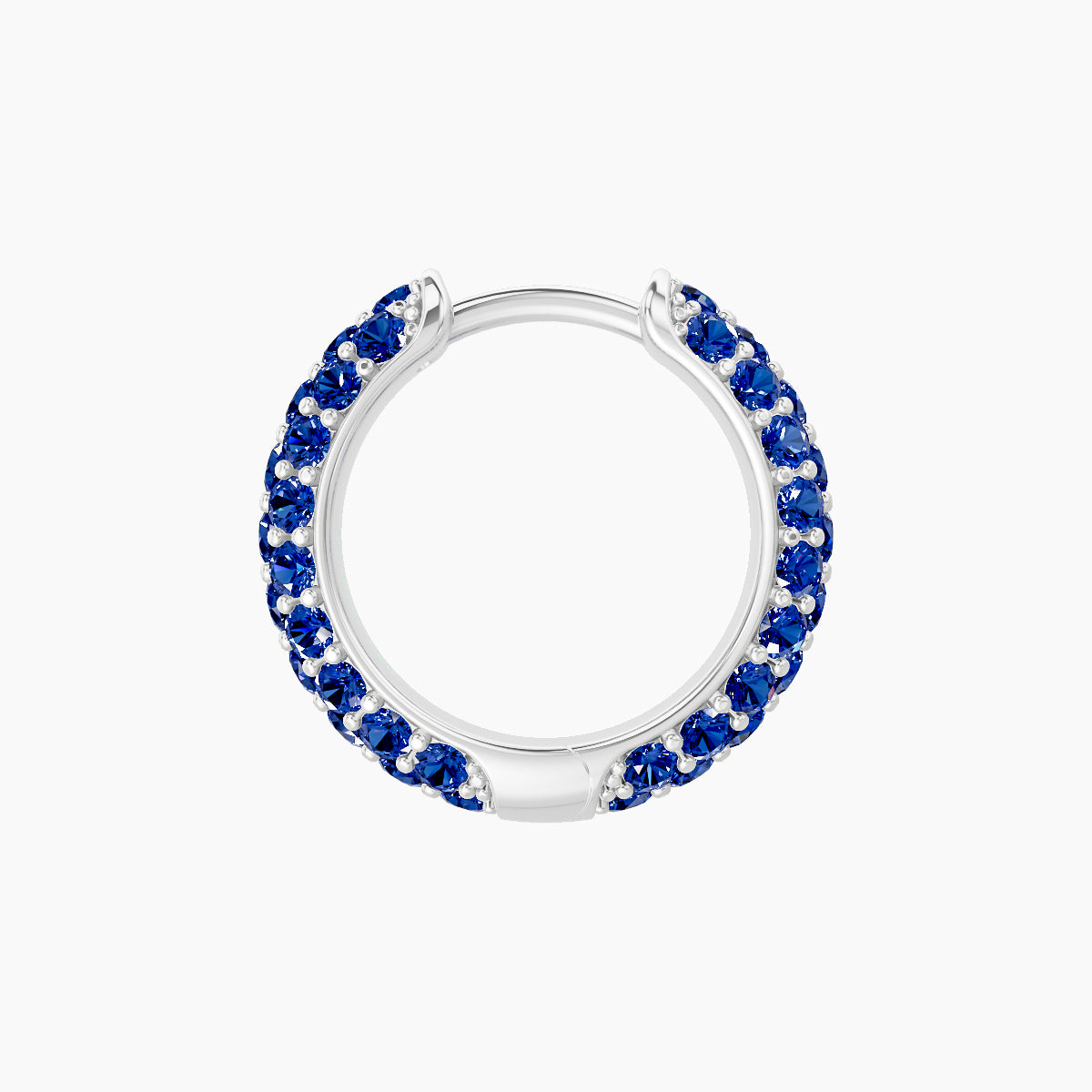 Theia | 18k White Gold 8 mm Pave Sapphire Hoop Piercing