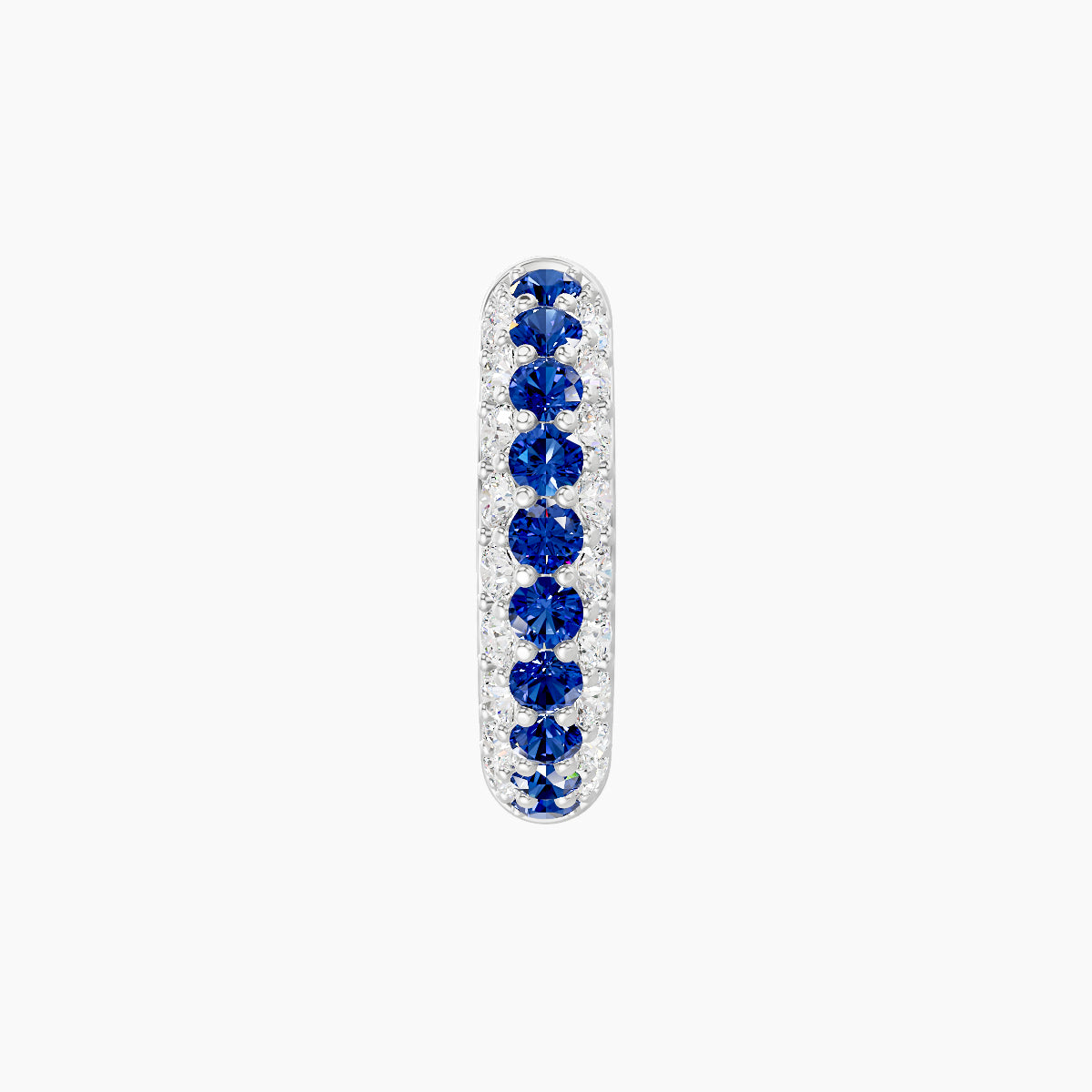 Theia | 18k White Gold 8 mm Pave Sapphire & Diamond Hoop Piercing