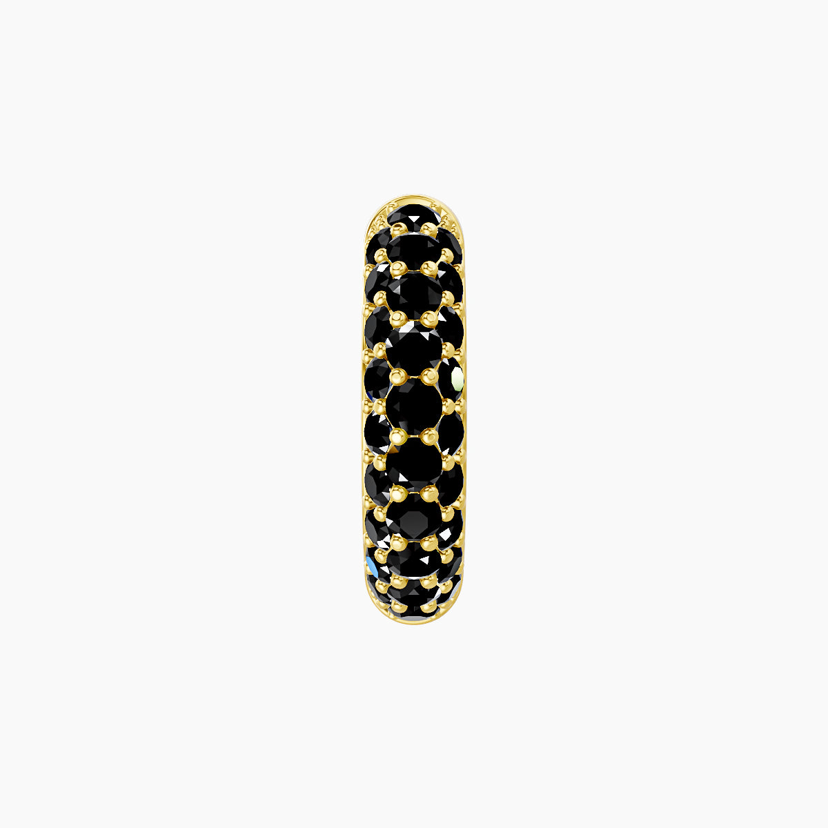 Theia | 18k Yellow Gold 8 mm Pave Black Diamond Hoop Piercing