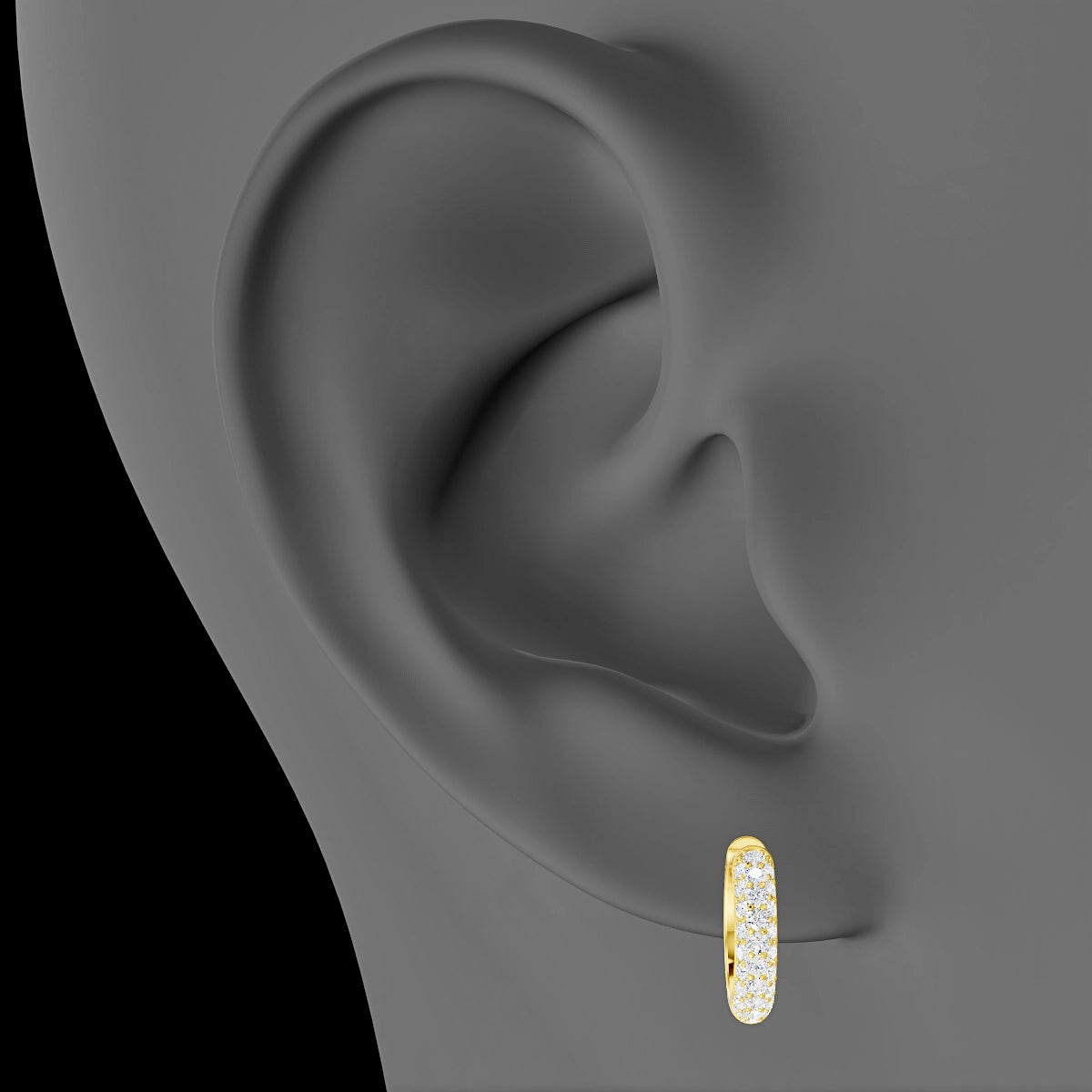 Theia | 18k Yellow Gold 8 mm Pave Diamond Hoop Piercing