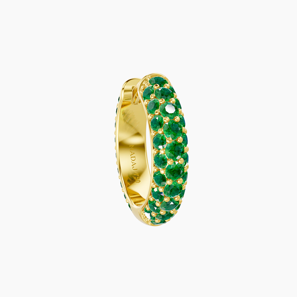 Theia | 18k Yellow Gold 8 mm Pave Emerald Hoop Piercing