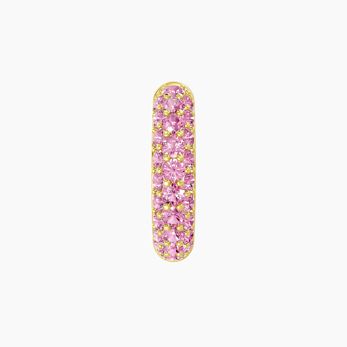 Theia | 18k Yellow Gold 8 mm Pave Pink Sapphire Hoop Piercing