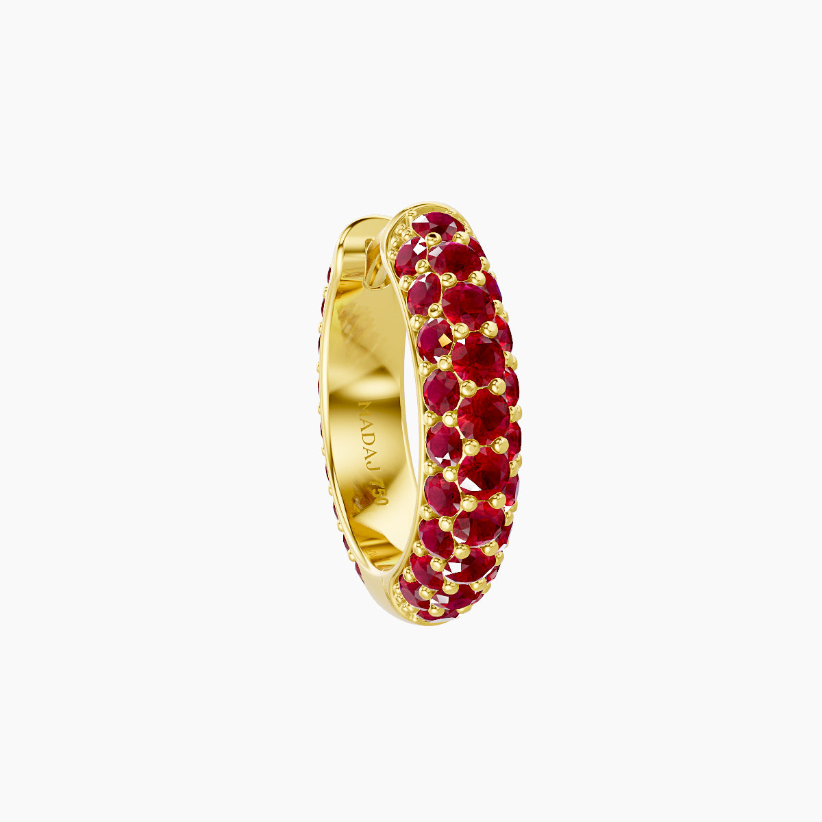 Theia | 18k Yellow Gold 8 mm Pave Ruby Hoop Piercing