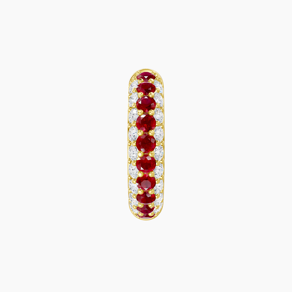 Theia | 18k Yellow Gold 8 mm Pave Ruby & Diamond Hoop Piercing