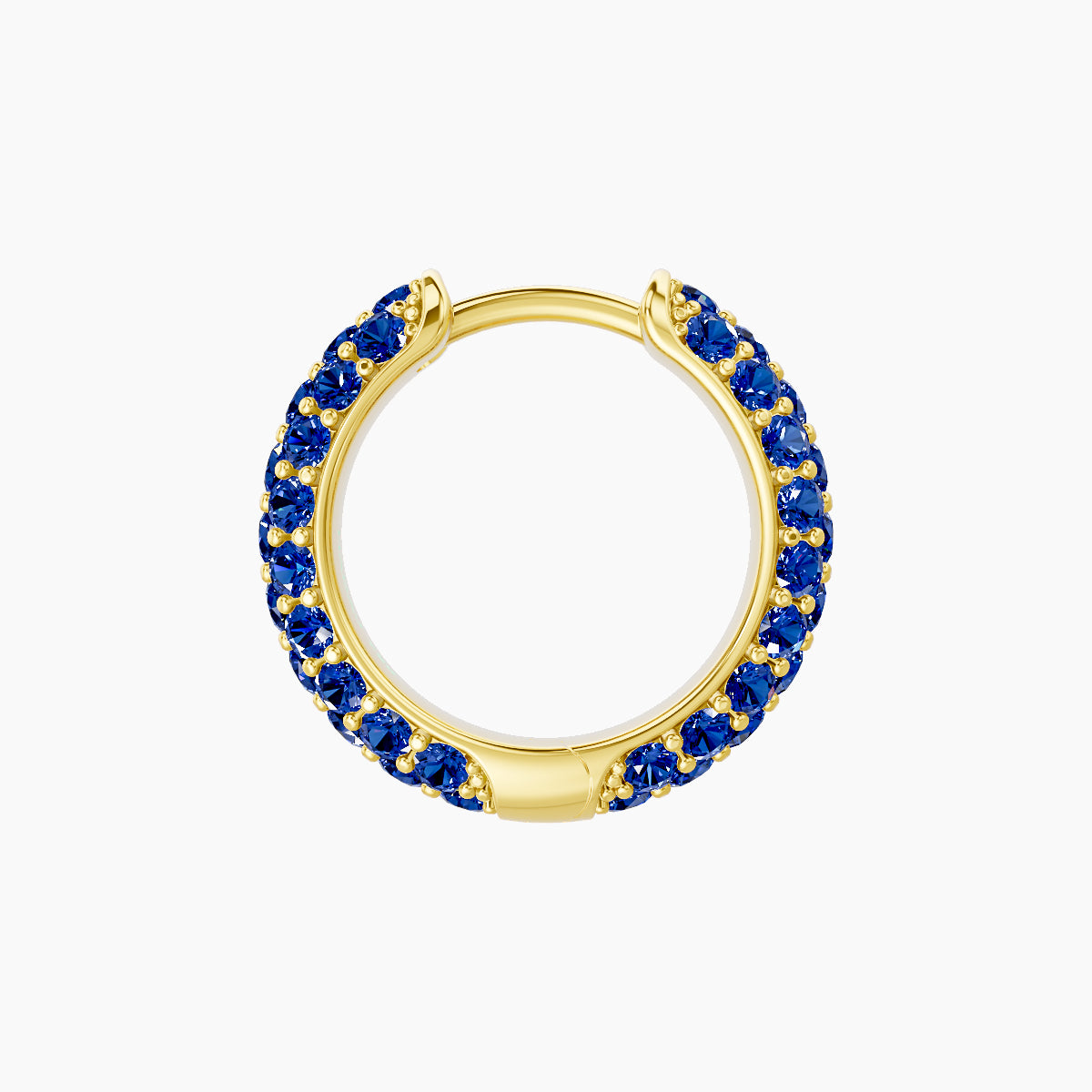 Theia | 18k Yellow Gold 8 mm Pave Sapphire Hoop Piercing