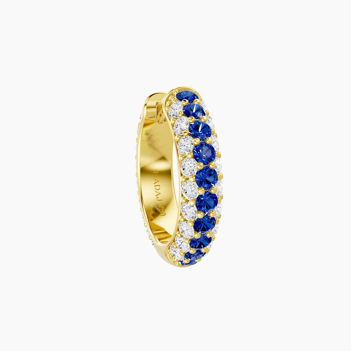 Theia | 18k Yellow Gold 8 mm Pave Sapphire & Diamond Hoop Piercing